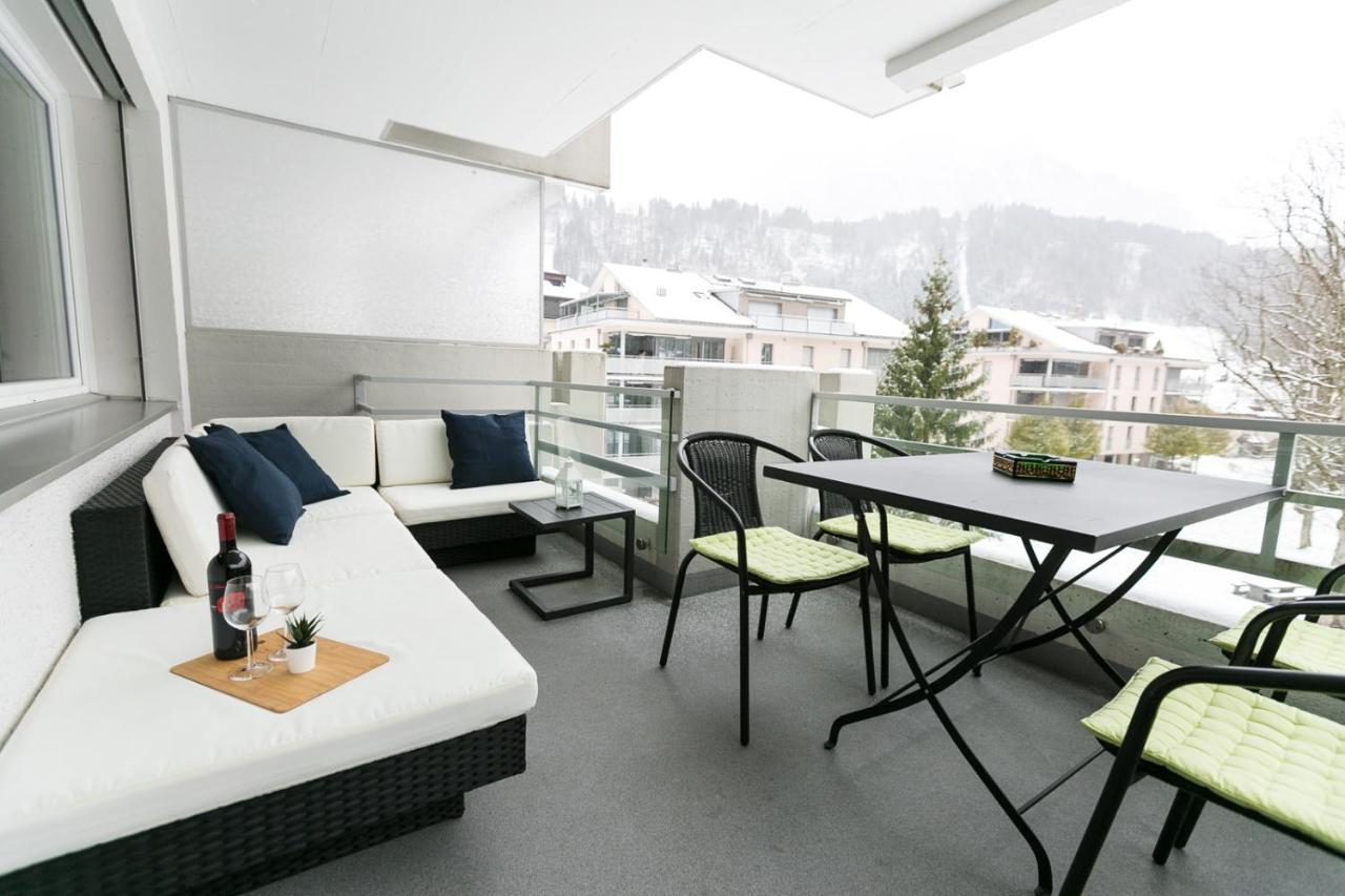 Spirit Apartments - Balkon - Bergsicht - Parkplatz Engelberg Extérieur photo